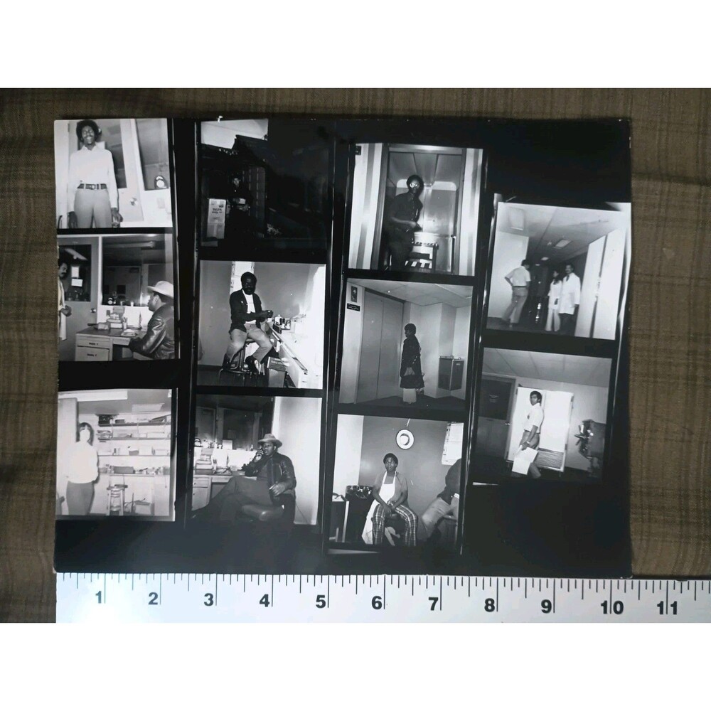 Vintage B&W Hospital Contact Sheet African American Photographer Candid Photos